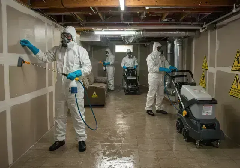 Basement Moisture Removal and Structural Drying process in Lincoln County, MO